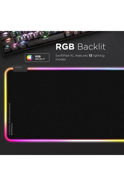 VERTUX لوحة ماوس ألعاب Swiftpad-xl Game Immersion ناعمة التمرير RGB LED