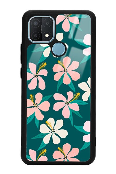 Spoyi Oppo A15 - A15s Leaf Flovers Tasarımlı Glossy Telefon Kılıfı