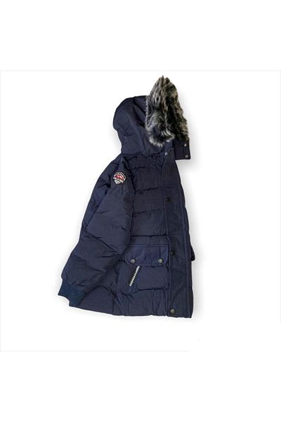 Pink Hippo Kids Furry Hooded Fleece Inside Pocket Detailed Coat