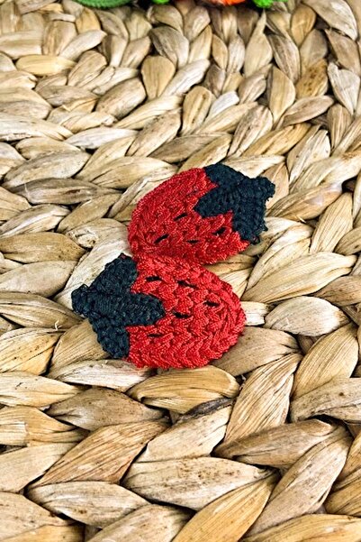 SUBU TASARIM 2'li Çilek Figürlü Pens Toka Bordo Sbt312