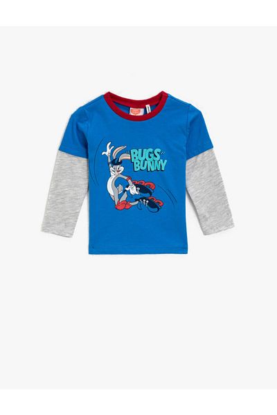 Koton Bugs Bunny Licensed Printed Crew Neck Long Sleeve T-Shirt