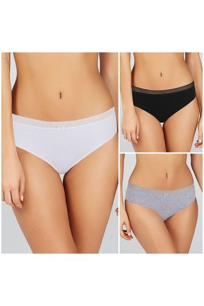 Kom Γυναικεία εσώρουχα Pure Low Waist - Σετ 3 τεμαχίων
