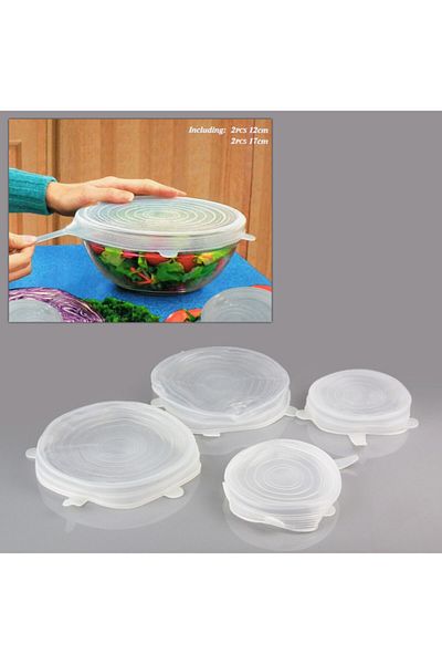 CMT 6-Piece Storage Container Silicone Lid Stretch Type Food Preservation Cover