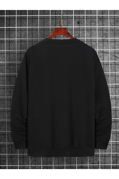 Deocept Unisex Chicago Printed Black Oversize Sweatshirt