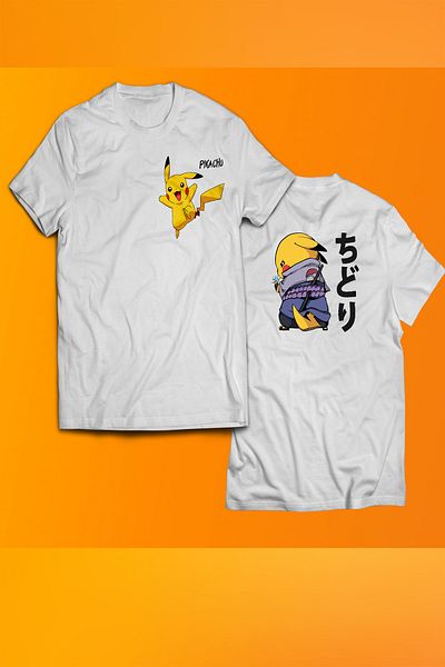 remonz Μπλουζάκι Ninja Pikachu με στάμπα 100% βαμβακερό μπλουζάκι μεγάλου μεγέθους