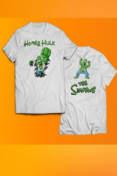 remonz Μπλουζάκι Hulk Simpsons με στάμπα 100% βαμβακερό μπλουζάκι μεγάλου μεγέθους