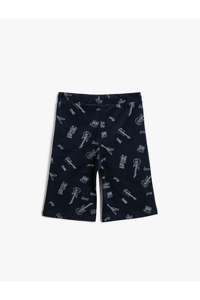 Koton Printed Shorts Cotton Waistband