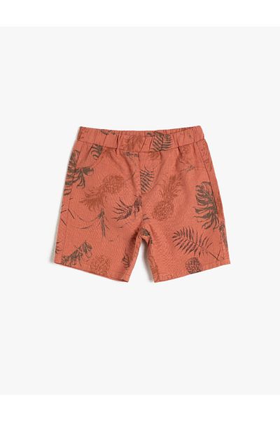 Koton Baby Boy Pink Linen Printed Shorts