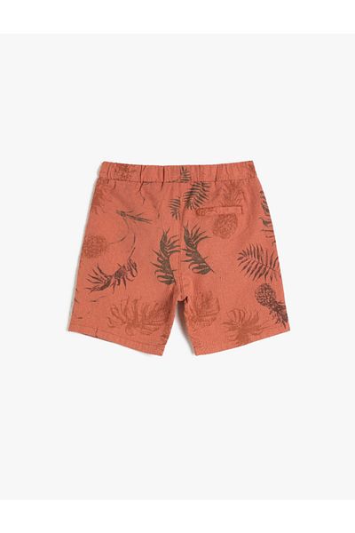 Koton Baby Boy Pink Linen Printed Shorts