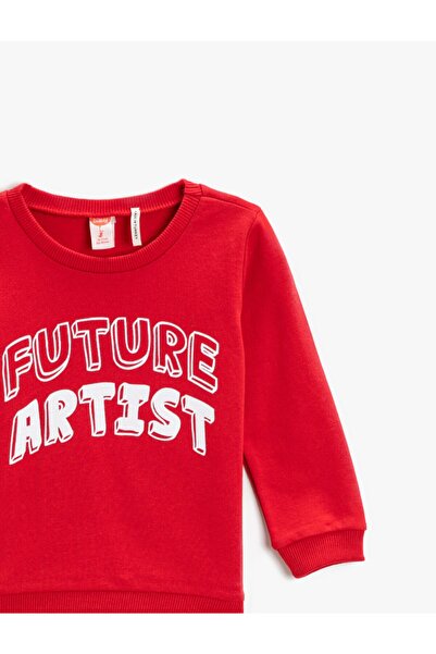 Koton Nyomtatott szöveggel, bő nyakú pamut pulóver