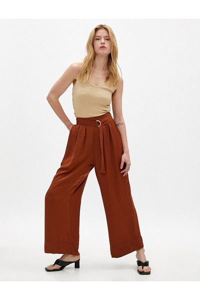 Koton Wide Leg Trousers with Belt