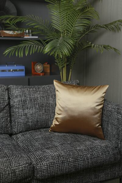 AYPETEKS Sarı Kırlent Kılıfı 45x45 cm Premium Raşel Kumaş