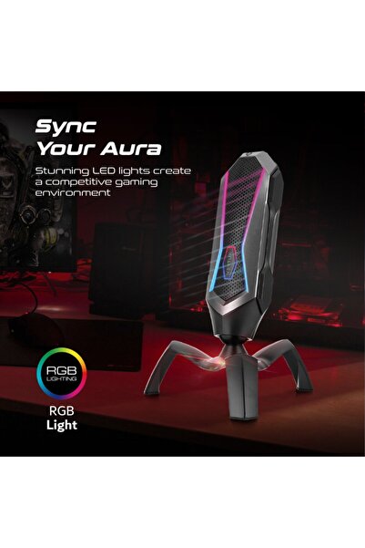 VERTUX Oyuncu Mikrofonu Touch Kontrol Uzaylı Tasarım Led Işıklı Hd Kayıt - Marshal