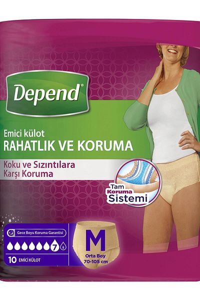 Depend Brand: Absorbent Panties Women's Medium 10 Pieces Category: Other Health Products