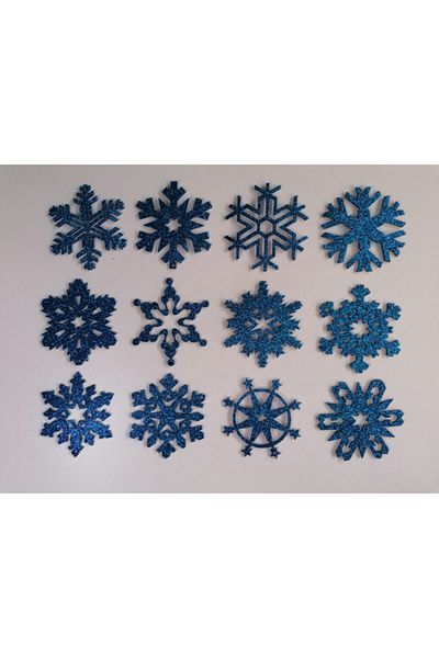 LEYLASER Ornament Eva cu fulg de zăpadă albastru și cadou 8x8cm 12 litri