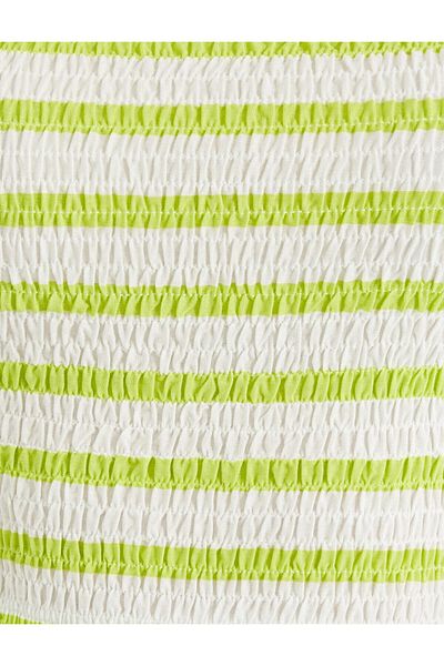 Koton Crop Blouse Thin Straps Striped