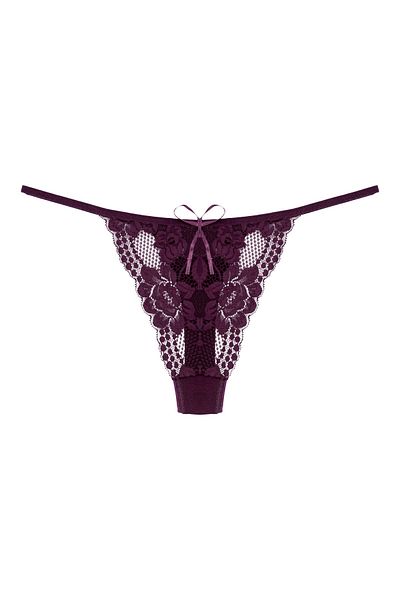 Zena Thong Women's Panties - Purple Lace