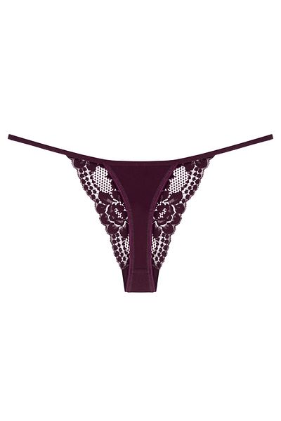 Zena Thong Women's Panties - Purple Lace