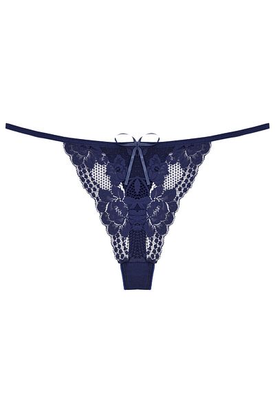Zena Lace Navy Blue Thong Women's Panties