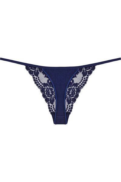 Zena Lace Navy Blue Thong Women's Panties