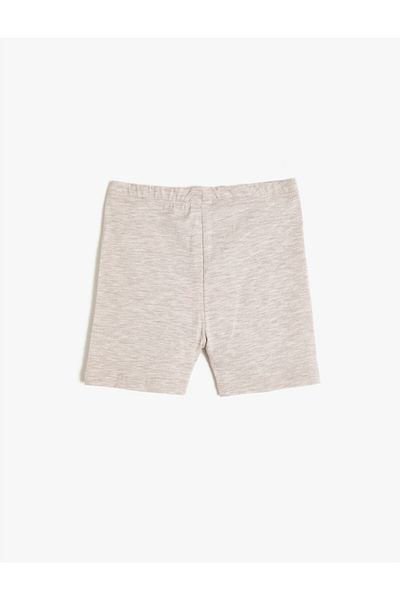 Koton Girls' Beige Heart Printed Shorts
