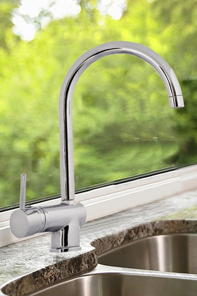 HMS Delta Swan Kitchen Faucet with Hot and Cold Water Inlet