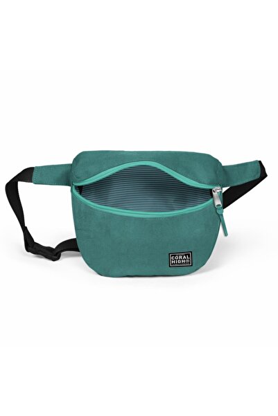 Coral High Faux Leather Green Waist Bag