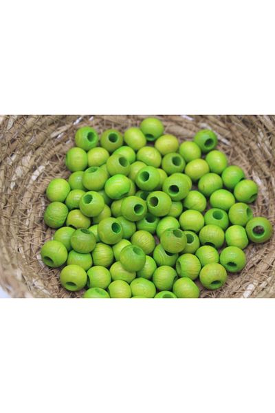 Hobimos 10 Mm Peanut Green Colorful Wooden Beads 20 Pieces Wooden Beads