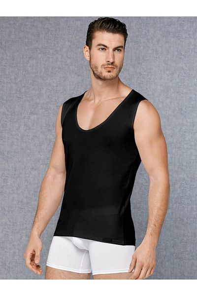 Doreanse Men's Modal Wide Collar Zero Sleeve Undershirt 2015