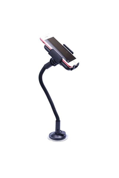 UnDePlus Araç Içi Telefon Tutucu Kıskaçlı Vakumlu 30cm Uzun Spiralli Tutucu 090 L