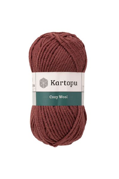 Kartopu Cozy Wool Brown K1892 25% Wool Blended Thick Knitting Yarn