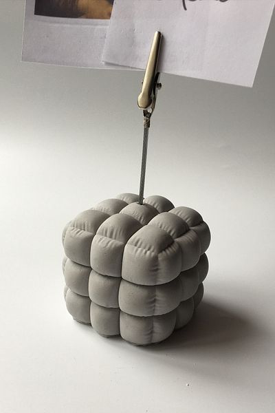 sin istanbul Soft Bubble Concrete Note Holder Gray, Note Holder