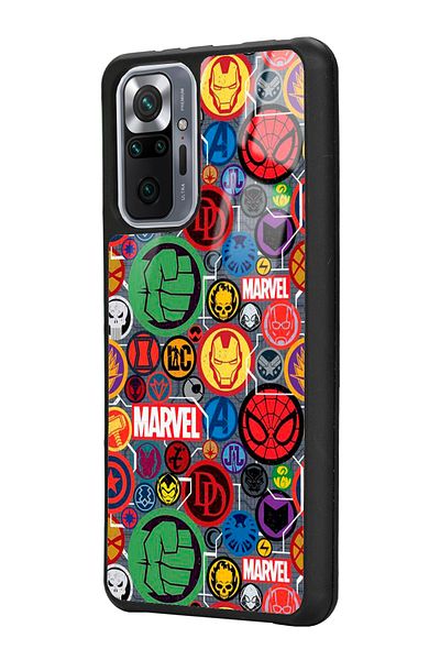 Spoyi حافظة هاتف Xiaomi Redmi Note 10 Pro - Max Marvel Face Design لامعة
