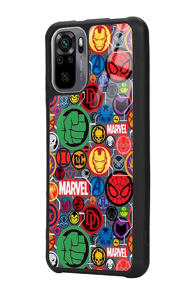 Spoyi حافظة هاتف لامعة بتصميم وجه مارفل لهاتف Xiaomi Redmi Note 10 - 10s