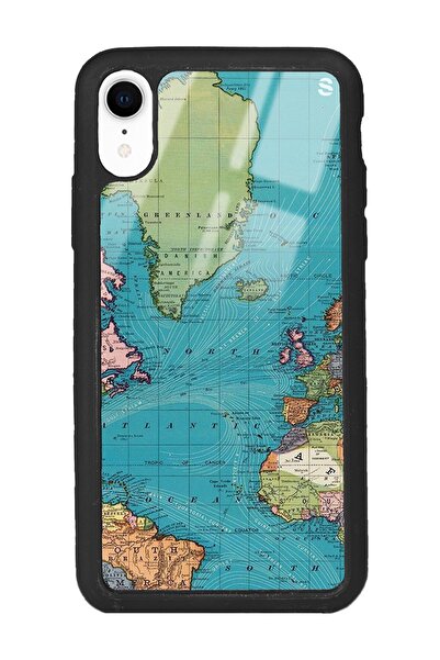 Spoyi Iphone Xr Atlantic Map Tasarımlı Glossy Telefon Kılıfı