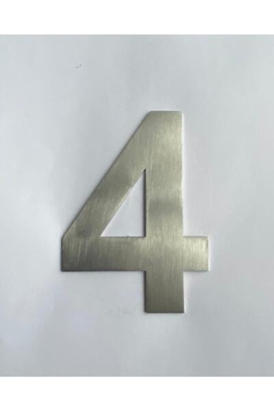 Meloni Kapı Numarası 10 Cm No 4 Paslanmaz Çelik Kendinden Yapışkanlı Kapı Bina Ev Numarası