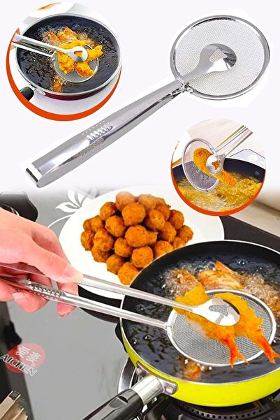 GAT Shop ملقط القلي والغليان مع مصفاة، مصفاة الفلتر مع ملقط، أدوات مطبخ عملية