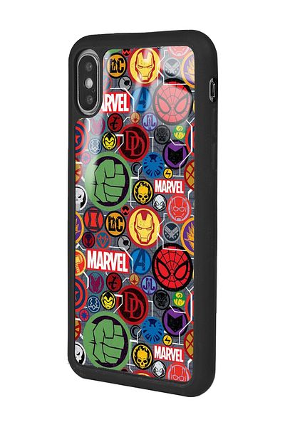 Spoyi حافظة هاتف آيفون X - Xs Marvel Face Design لامعة