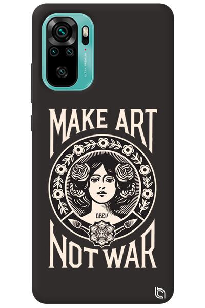 WANNA PROTECT Xiaomi Redmi Note 10 Black Color Make Art Velvet Patterned Sili...