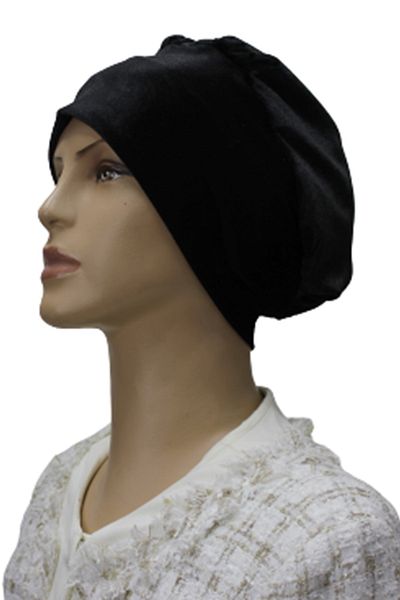 eflin Women's Hijab Clothing Bonnet Velvet Black