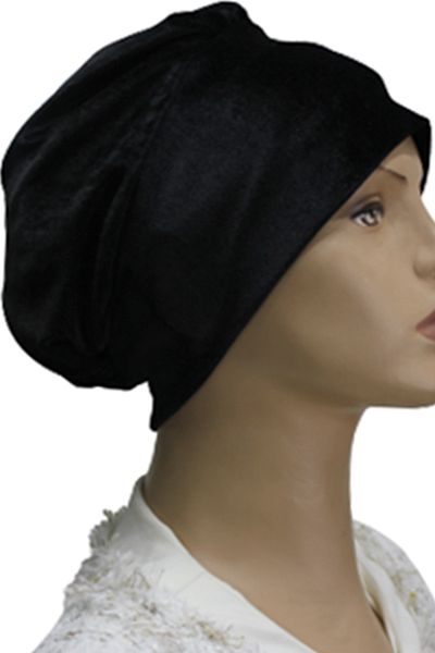 eflin Women's Hijab Clothing Bonnet Velvet Black