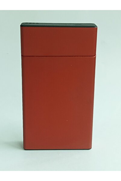 NESGIFT Uzun Slim Kırmızı Metal Sigara Kutusu