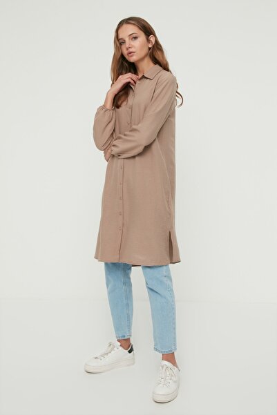 Trendyol Modest Shirt - Brown - Relaxed fit