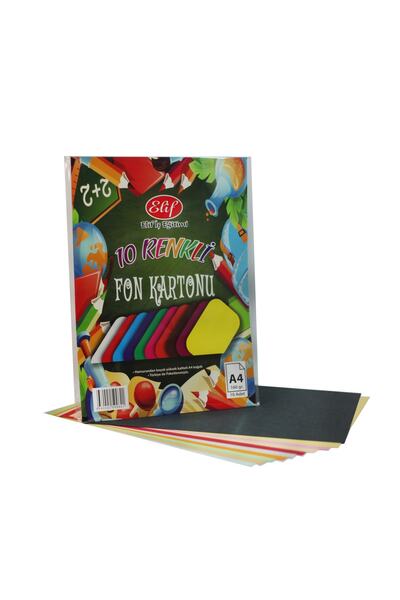 ELUX Renkli Fon Kartonu A4 160gr. 10'lu