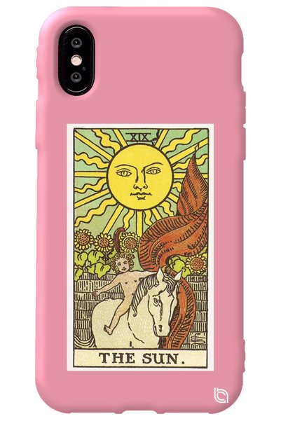 WANNA PROTECT iPhone XS Pink Colored the Sun Inside Velvet Patterned Silicone...
