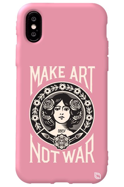 WANNA PROTECT iPhone XS Pink Colored Make Art Velvet Patterned Silicone Phone...