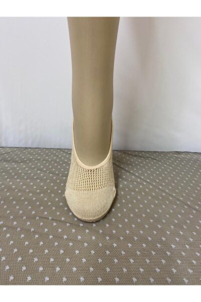 ONELİA Simli Ten Rengi Şerit Lastikli Örme Kadın Babet Çorap