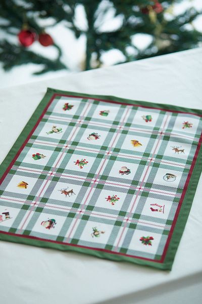 AYSHOME Ays Home Gingham Πρωτοχρονιάτικο Σετ Αμερικάνικου σερβιρίσματος 2 τεμαχίων