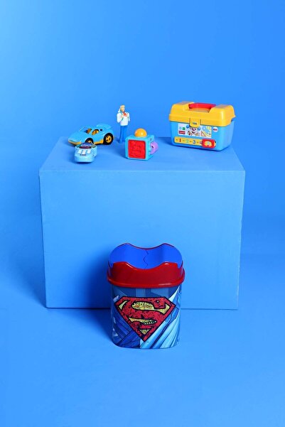 Tuffex Superman Lisanslı Çöp Kovası - Plastik Çocuk Çöp Kovası