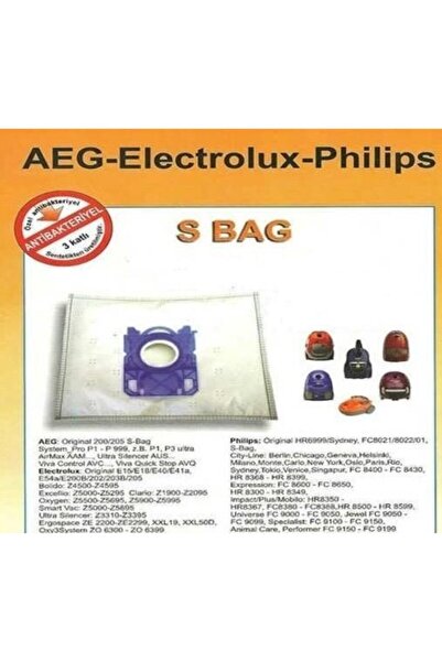 5 X AEG S BAG 3 ply synthetic dust bag